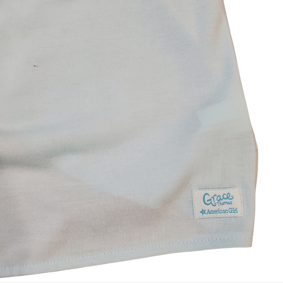 American Girl Grace Thomas Tank Top Gril Size Small 7/8 Teal Tulip Back - Picture 3 of 8